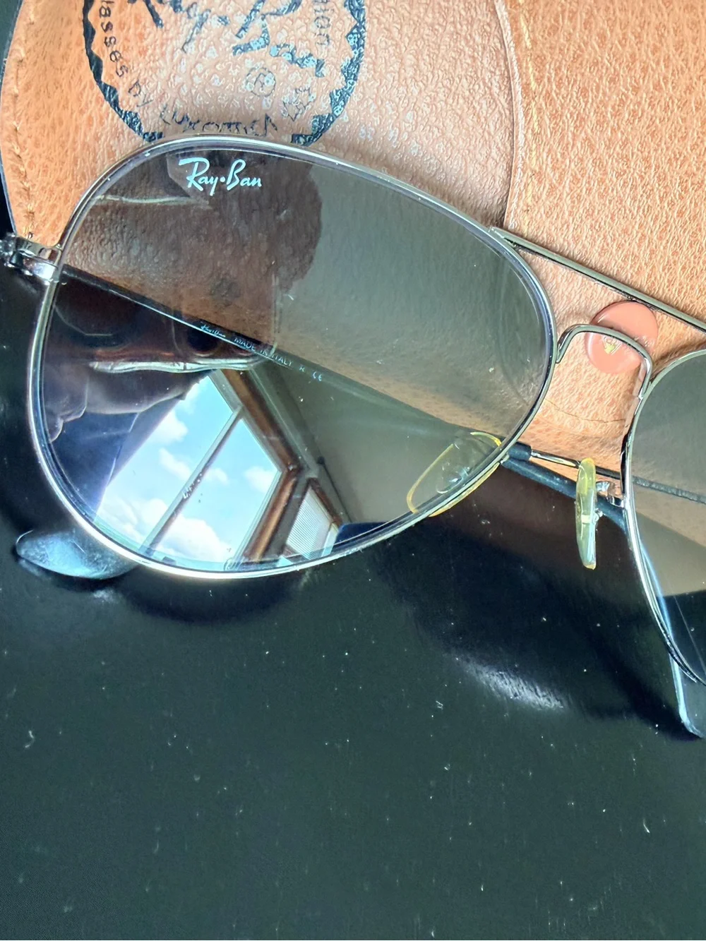 Ray-Ban Aviator Sunglasses Silver Metal Frame Gradient Lenses